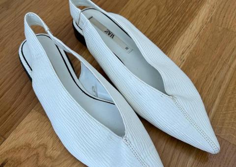 Zara white mules 