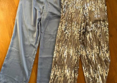 Satin and sequin pants 