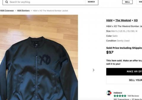 H&M x XO The Weeknd Bomber Jakna 