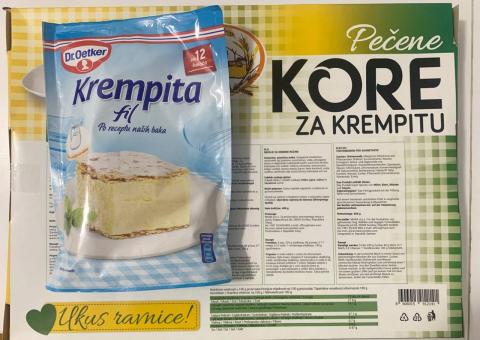 Cakes and cream mix for krempita 