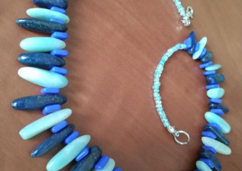 Amazonite and lapis lazuli necklace 