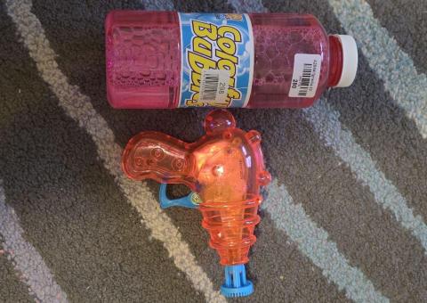 Bubble solution and gun 