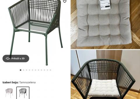 IKEA chairs and pillows 
