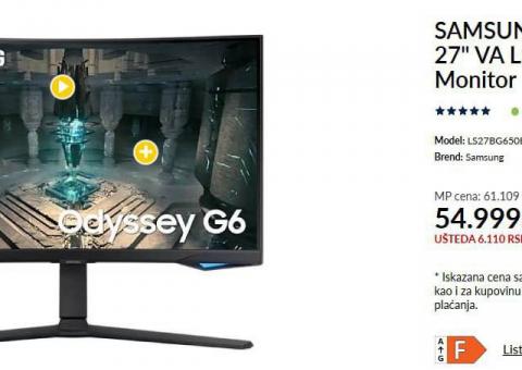 SAMSUNG Odyssey G6 27" Monitor 