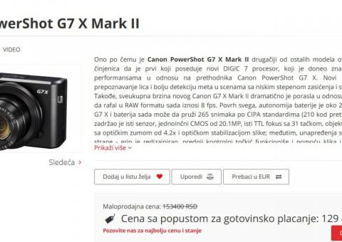 Canon G7 X Mark II 