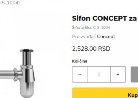 Chrome sink siphon 
