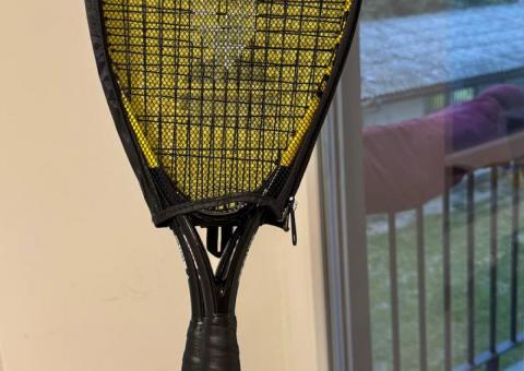 Keyboard, iron and rackets 